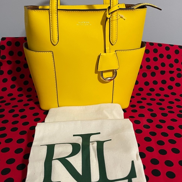 NWT Ralph Lauren Yellow Zippered Purse - Picture 3 of 8